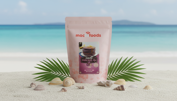 Mocchi Foods Ube Mochi Pancake Mix - Gluten-Free Purple Yam Rice Flour Pancake & Waffle Mix, Chewy Japanese Style Texture, Makes 5 Pancakes, 1-Pack