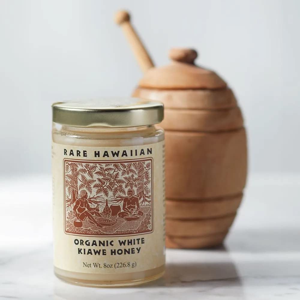 Rare Hawaiian Organic Kiawe White Honey (8-Ounce Jar)