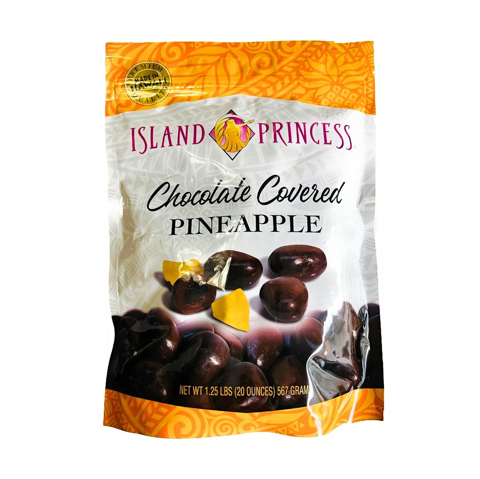 Island Princess Premium Chocolate Covered Pineapple 1.25 Pound