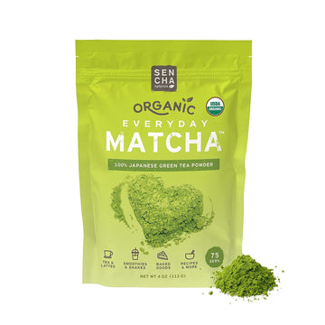 SEN CHA Naturals Organic Everyday Matcha Powder, Authentic Japanese Matcha Green Tea Powder, Premium First & Second Harvest Culinary Grade Organic Matcha Tea, Lattes & Baking, 12oz Bag (1 Pack)