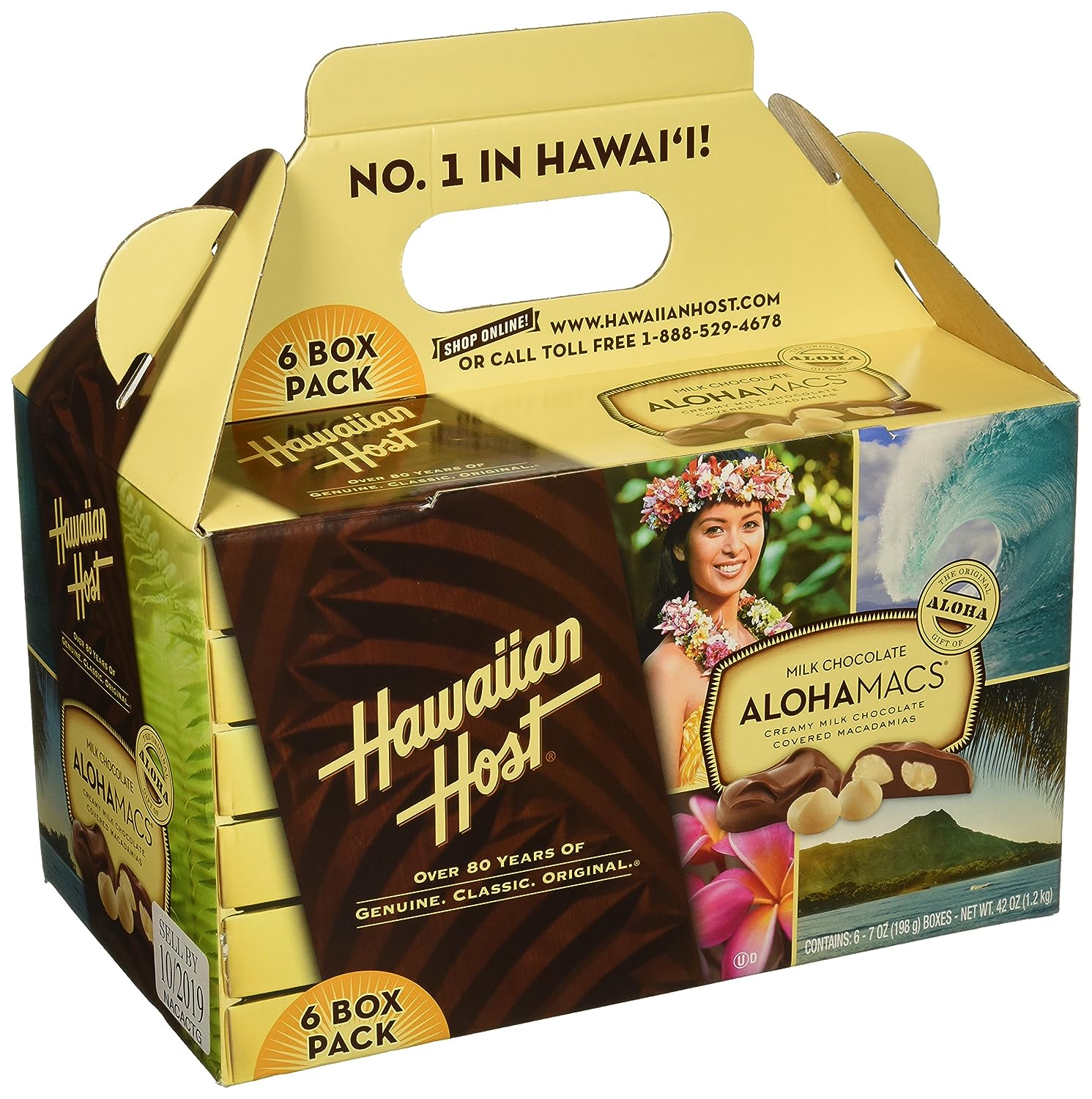 Hawaiian Host Aloha Macs Milk Chocolate Macadamia Nuts (6 ounce box, 12 pieces) (1 Box)