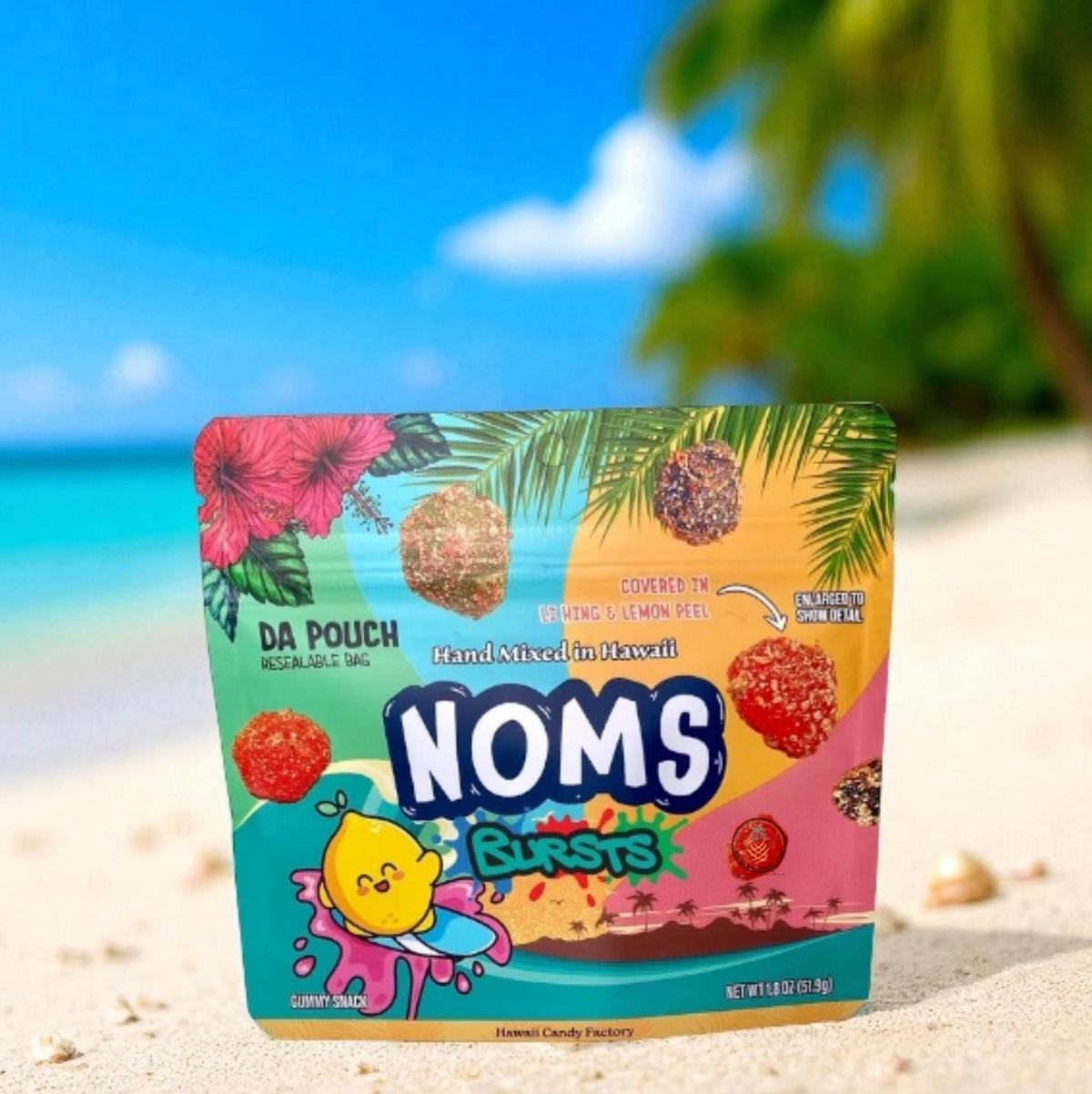 Hawaii Candy Factory | Noms Gushers - Da Pouch | Li Hing Lemon