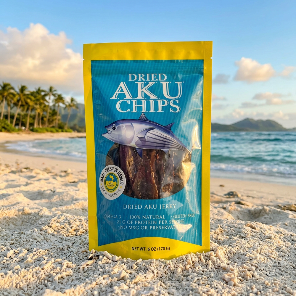 Hilo Fish Co. Dried Wild Aku Skipjack Tuna Chips, Paleo, 6 oz Bag
