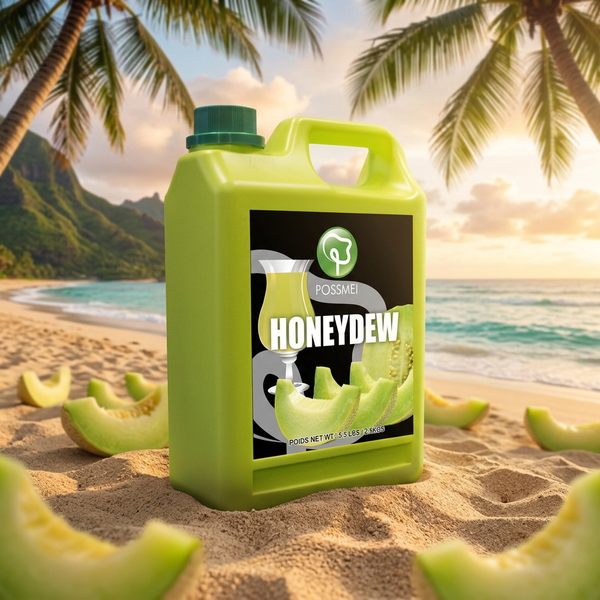 Possmei Honeydew Flavored Syrup, Authentic Taiwanese, 5.5 lb