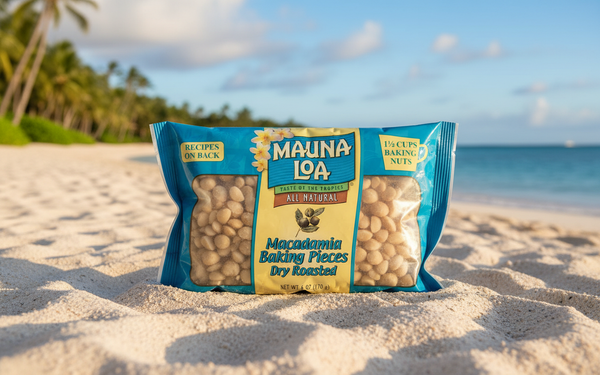 Mauna Loa Roasted Unsalted Macadamia Nut Baking Pieces - 6oz Bag, Straight from Hawaii