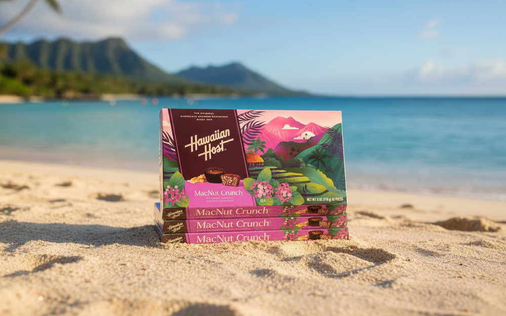 Hawaiian Host MacNut Crunch Milk Chocolate Covered Macadamias with Crisp Rice (6-Pack)