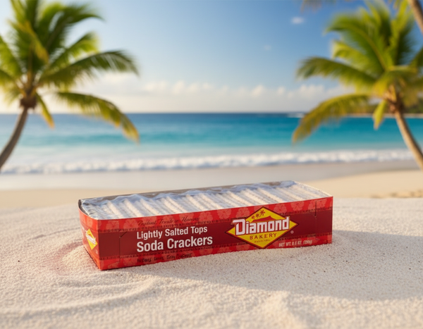 Diamond Bakery Lightly Salted Tops Hawaiian Soda Crackers – Authentic 9.5 oz Island-Baked Tray