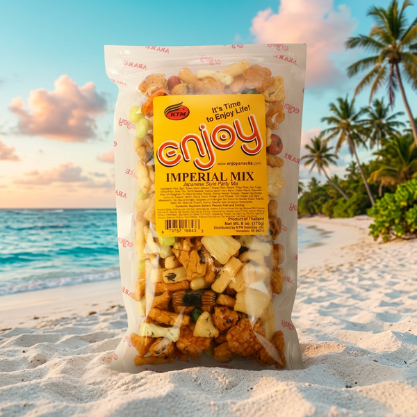 Enjoy Snacks Imperial Mix Arare Rice Crackers, Japanese Style Party Mix 6 oz Bag