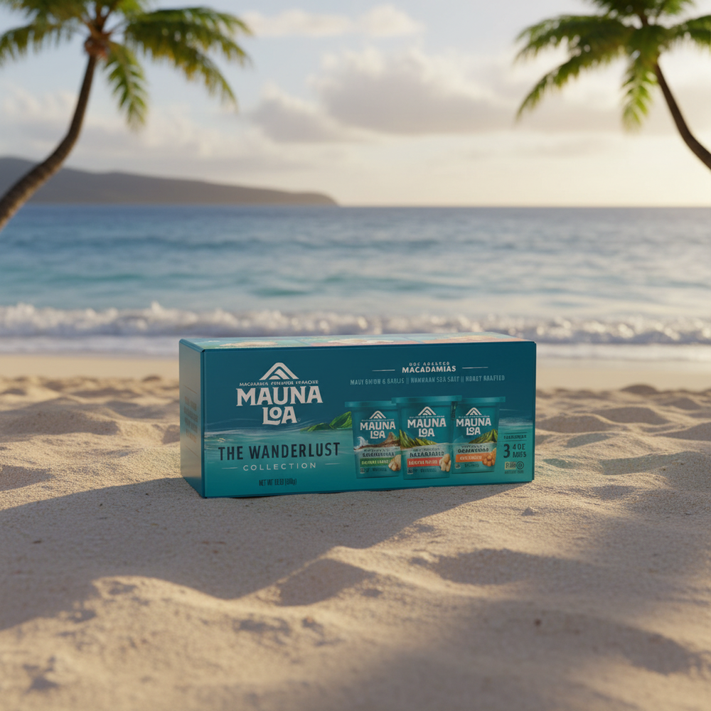 Mauna Loa Hawaiian Macadamia Nut Classic Variety Pack - 3 Pack of 4 oz Resealable Cups (Sea Salt, Honey Roasted, Onion & Garlic)