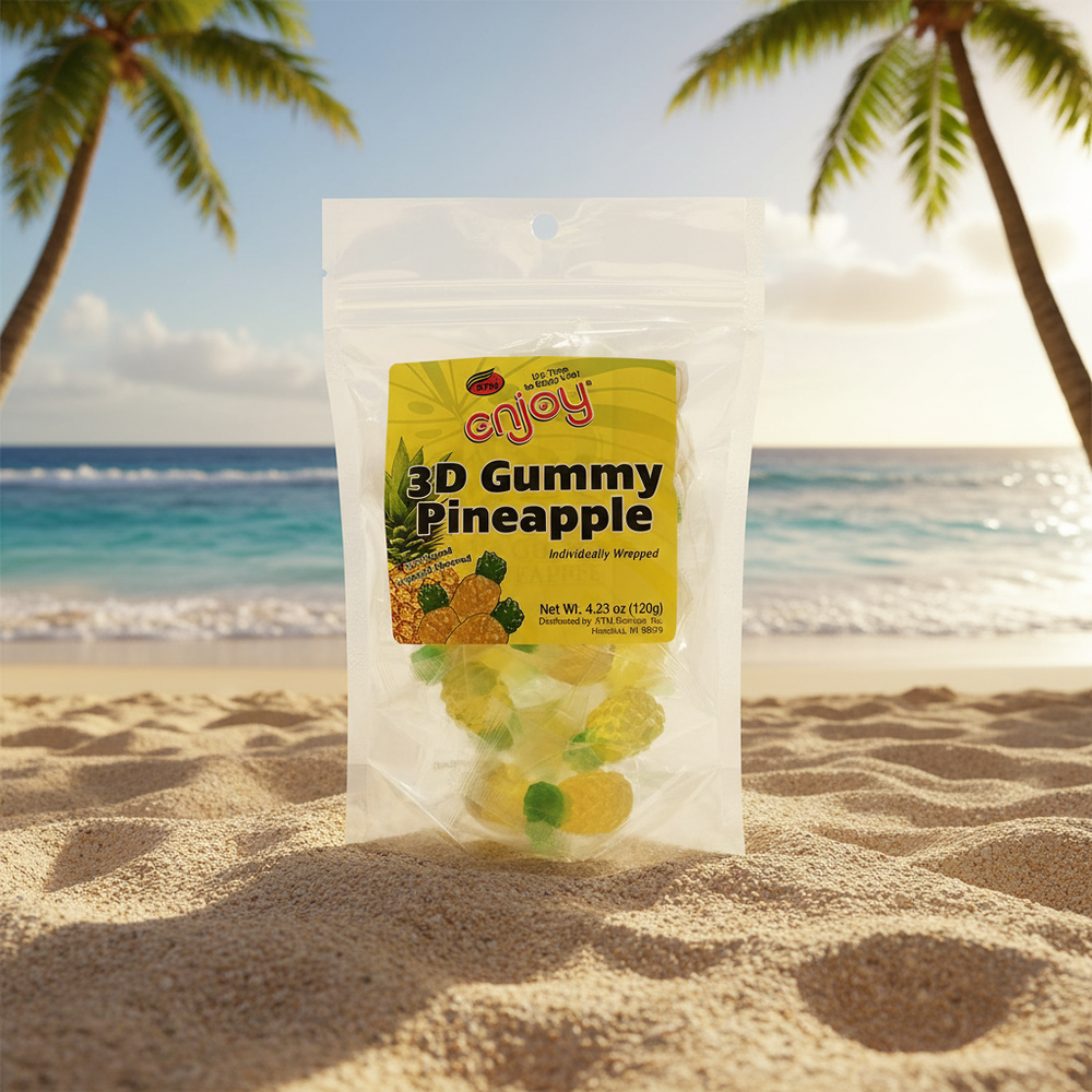 Enjoy 3D Gummy Pineapple – Soft Translucent Tropical Island Treats (4.23 oz)