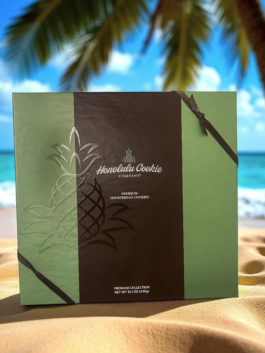 Honolulu Style Hawaiian Shortbread Gift Box – 27 Piece Assorted Tropical Gourmet Cookie Set