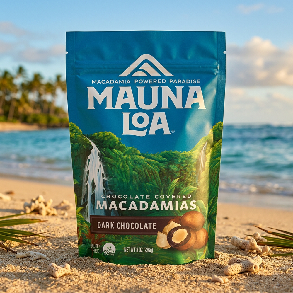 Mauna Loa Dark Chocolate Macadamias, Premium Roasted, Medium Bag