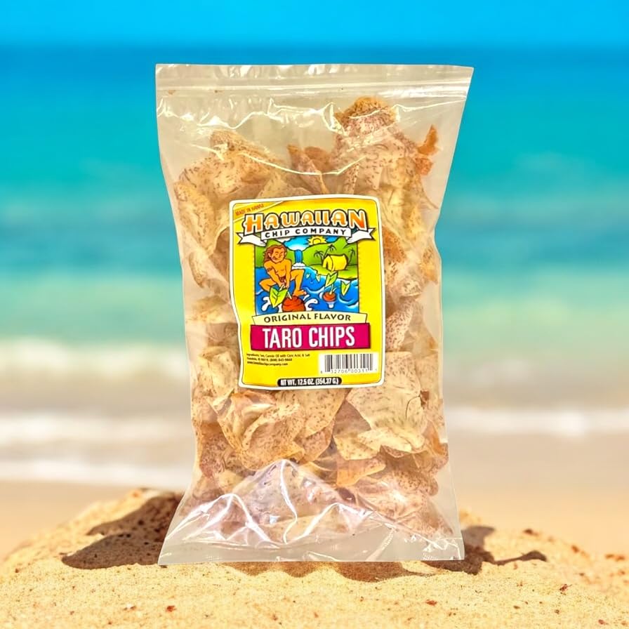 Authentic Hawaiian Taro Chips - Original Flavor (12.5 oz) - Hand-Crafted Island Style Vegetable Chips