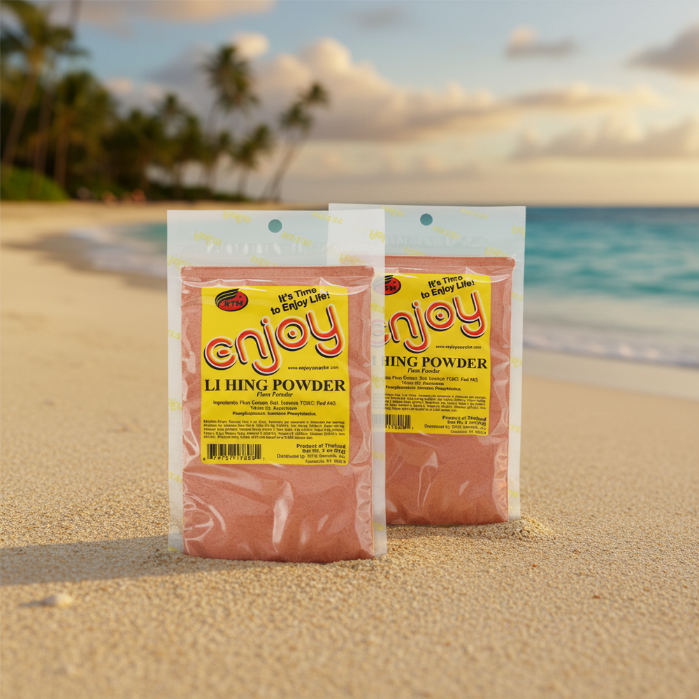 Enjoy Li Hing Mui Powder 2-Pack (2 oz Bags) – Authentic Hawaiian Sweet & Salty Plum Seasoning for Fruit & Cocktails