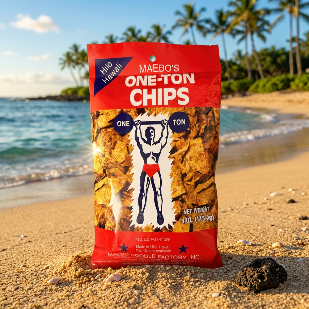 Maebo Noodle Factory Maebos On Ton Chips, Crispy Savory Wonton Snacks, 4 oz