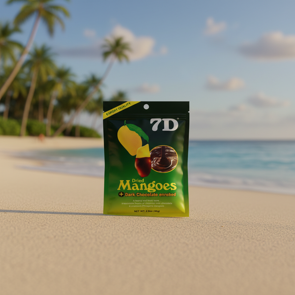 7D Dried Mangoes Dipped in Premium Dark Chocolate - 2.8oz Island Treat
