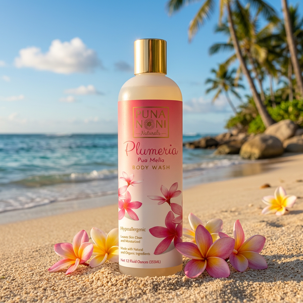 Puna Noni Plumeria Body Wash, Pure Hawaiian Noni & Organic Botanicals, 8 fl oz