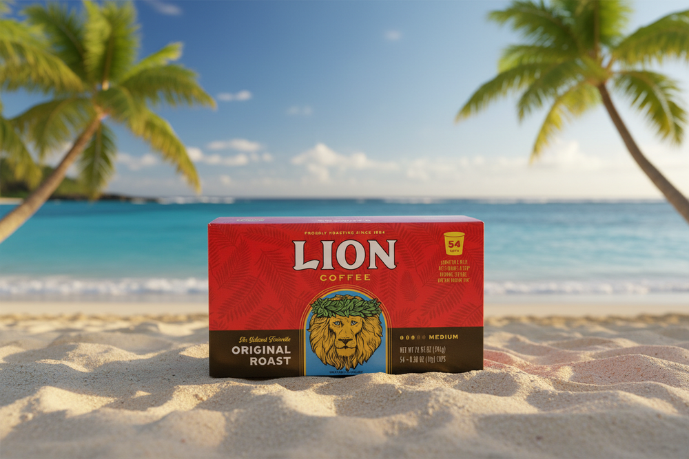 Lion Coffee Original Roast Single Serve Pods - 54 Count Value Pack - Authentic Hawaiian Island Favorite