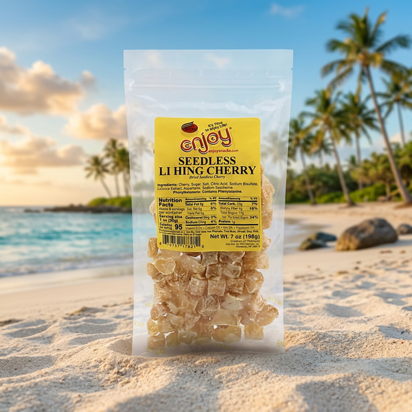 Enjoy Seedless Li Hing Cherry, Dried Hawaiian Snack, 4 oz Bag
