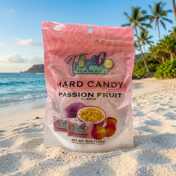 TropiGo Hawaii Tropical Hard Candy, Passion Fruit Island Treat, 4 oz