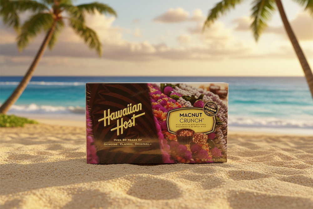 Hawaiian Host MacNut Crunch – Milk Chocolate Covered Macadamias with Crisp Rice, 6 oz Box