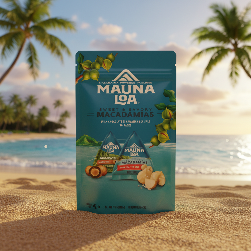 Mauna Loa Macadamia Nut Trio Assortment - Sweet & Savory Mini Packs (30 ct) - 16.5oz Island Variety Pack