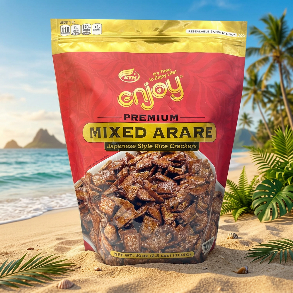 Enjoy Premium Mix Arare, Authentic Shoyu Rice Crackers, Super-Sized 40 Oz