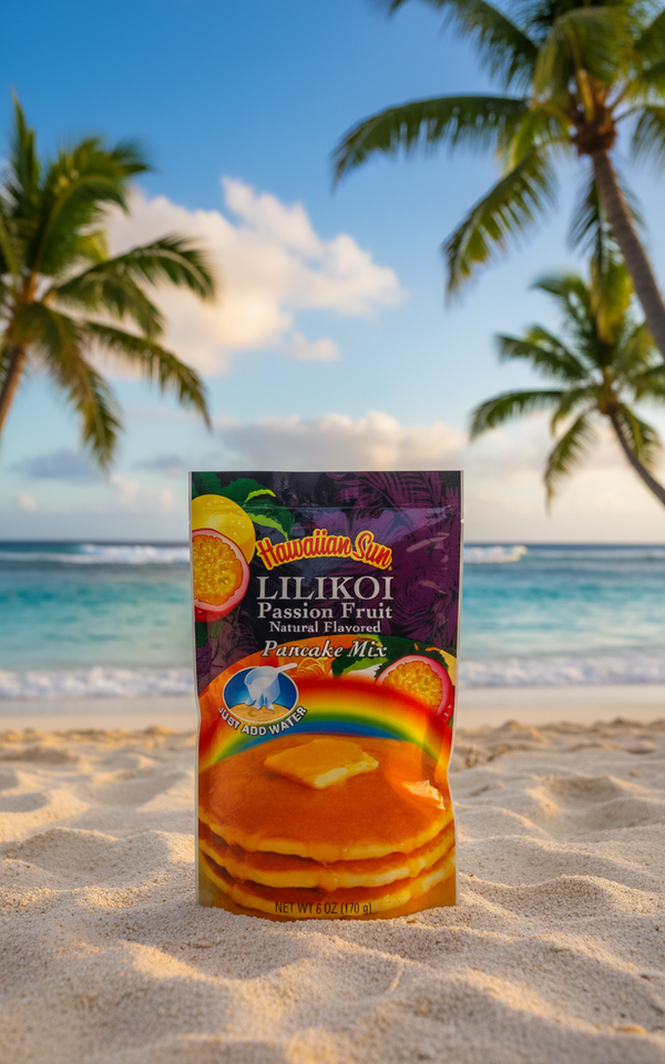 Hawaiian Sun Lilikoi Passion Fruit Pancake Mix - Authentic 6oz Island-Style Breakfast