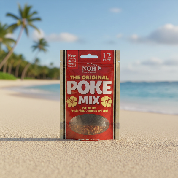 NOH Hawaiian Poke Mix (Pack of 12) - Authentic Island-Style Seasoning with Ogo Seaweed & Hawaiian Salt