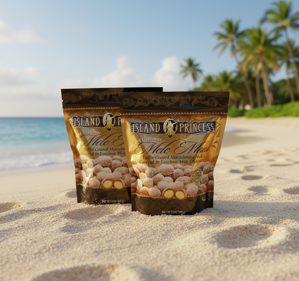 Island Princess Mele Macs - 2 Pack Set - Toffee Coated Macadamia Nuts in Premium Milk Chocolate (Two 15oz Bags)