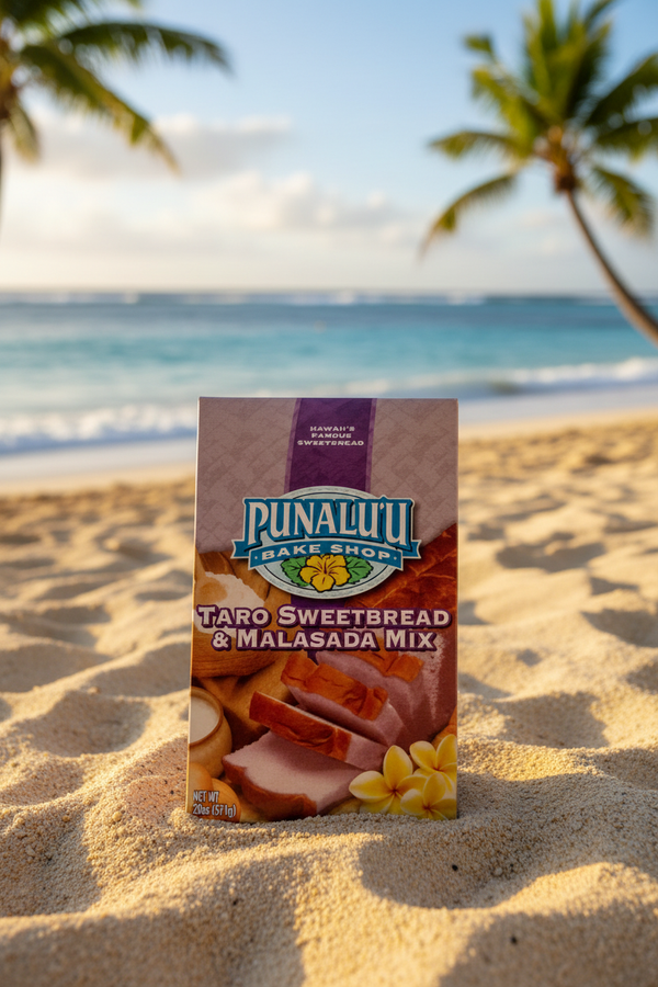 Punalu'u Bake Shop Taro Hawaiian Sweetbread & Malasada Mix - Authentic Island Style Dough