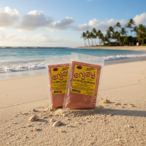 Authentic Li Hing Mui Powder by Enjoy - Traditional Hawaiian Plum Powder - 2 Pack (2oz Each)