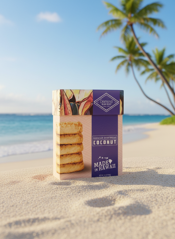Diamond Bakery Tropical Coconut Hawaiian Shortbread Cookies - Authentic Island-Crafted Gourmet Treats (4.4 oz)