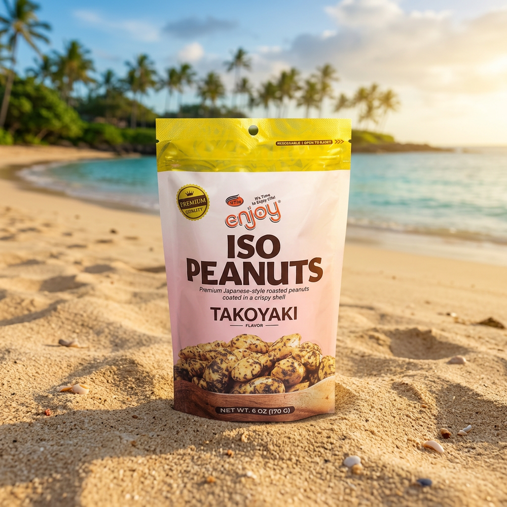 Enjoy Takoyaki Flavor ISO Peanuts, Crispy Coated, 4 oz Bag