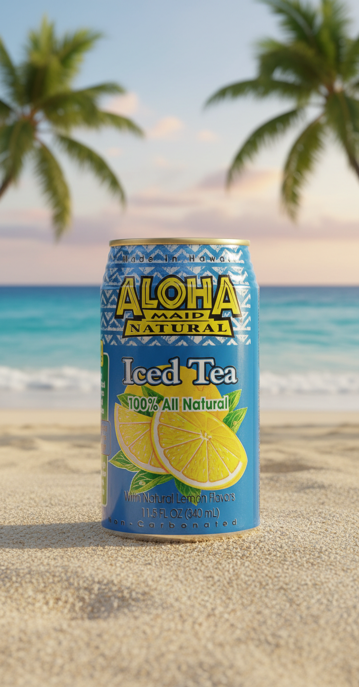 Aloha Maid Natural Iced Tea - 100% All Natural Canned Tea - 11.5 oz (Pack of 24) | Made in Hawaii