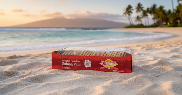 Diamond Bakery Hawaiian Saloon Pilot Crackers - Authentic Island-Crafted Flatbread - New Handy Size, 7oz