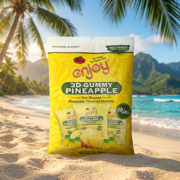 KTM Enjoy 3D Gummy Pineapple Multipack, Tropical Fruit Candy, 6-Pack