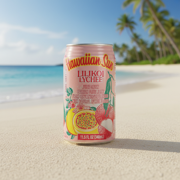 Hawaiian Sun Lilikoi Lychee Juice 6-Pack - Real Fruit & Cane Sugar - 11.5oz Cans
