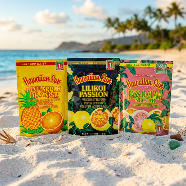 Hawaiian Sun 3 Pack Drink Mix, Tropical Fruit Powder Blends, 3-Flavor Variety