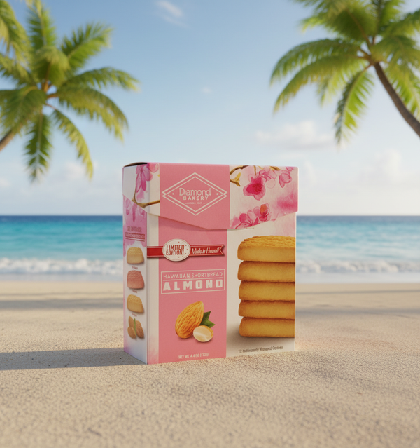 Diamond Bakery Hawaiian Shortbread Almond Cookies - Authentic Island-Crafted Buttery Treats, 4.4oz