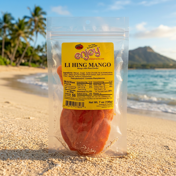 Enjoy Li Hing Mango, Sweet & Tangy Dried Fruit, 7 oz Bag