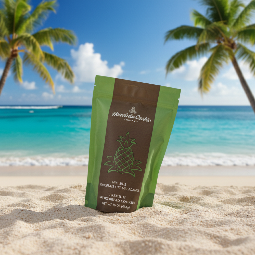 Honolulu Cookie Mini Bites: Chocolate Chip Macadamia Shortbread (16 Oz, 2-Pack) — Authentic Island-Crafted Treats