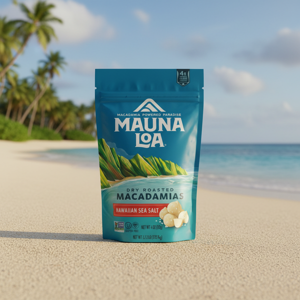 Mauna Loa Premium Dry Roasted Macadamia Nuts with Sea Salt - 4 Oz Pack