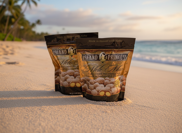 Island Princess Mele Macs - 2 Pack Toffee Coated Milk Chocolate Macadamia Nuts (15 oz Each)