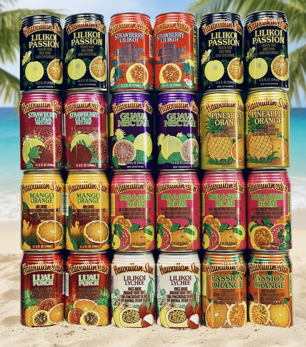 Hawaiian Sun Premium Tropical Juice Drink Party Bundle - 10 Assorted Flavors (24 Cans Total)