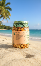Island Princess Macadamia Popcorn Crunch - Large 24 Oz Jar - Hawaii's Finest Gourmet Caramel Snack