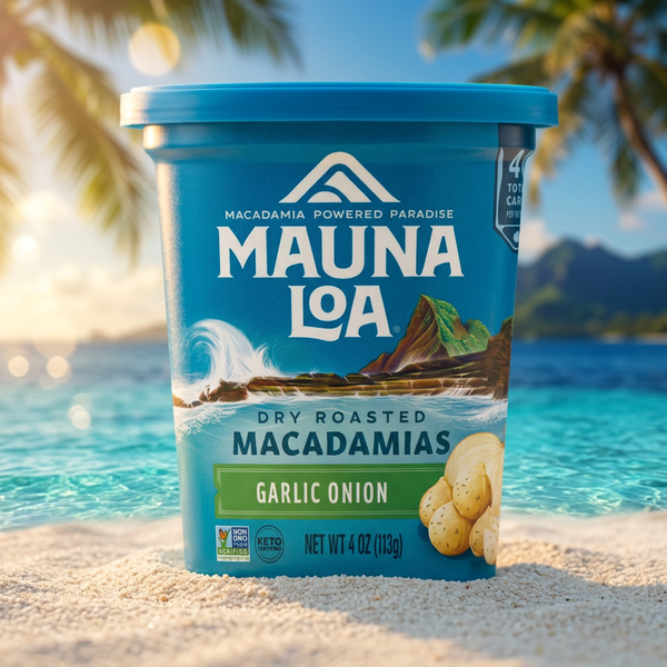 Mauna Loa Dry Roasted Macadamias, Garlic Onion, 4 oz
