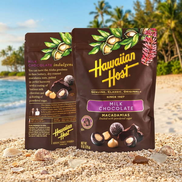 Hawaiian Host Paradise Collection Milk Chocolate Macadamia Nuts, 8 oz Gift Box