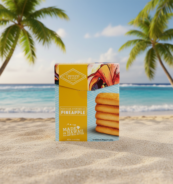 Diamond Bakery Hawaiian Shortbread Pineapple Cookies - Authentic Island-Crafted Gourmet Treats (4oz)