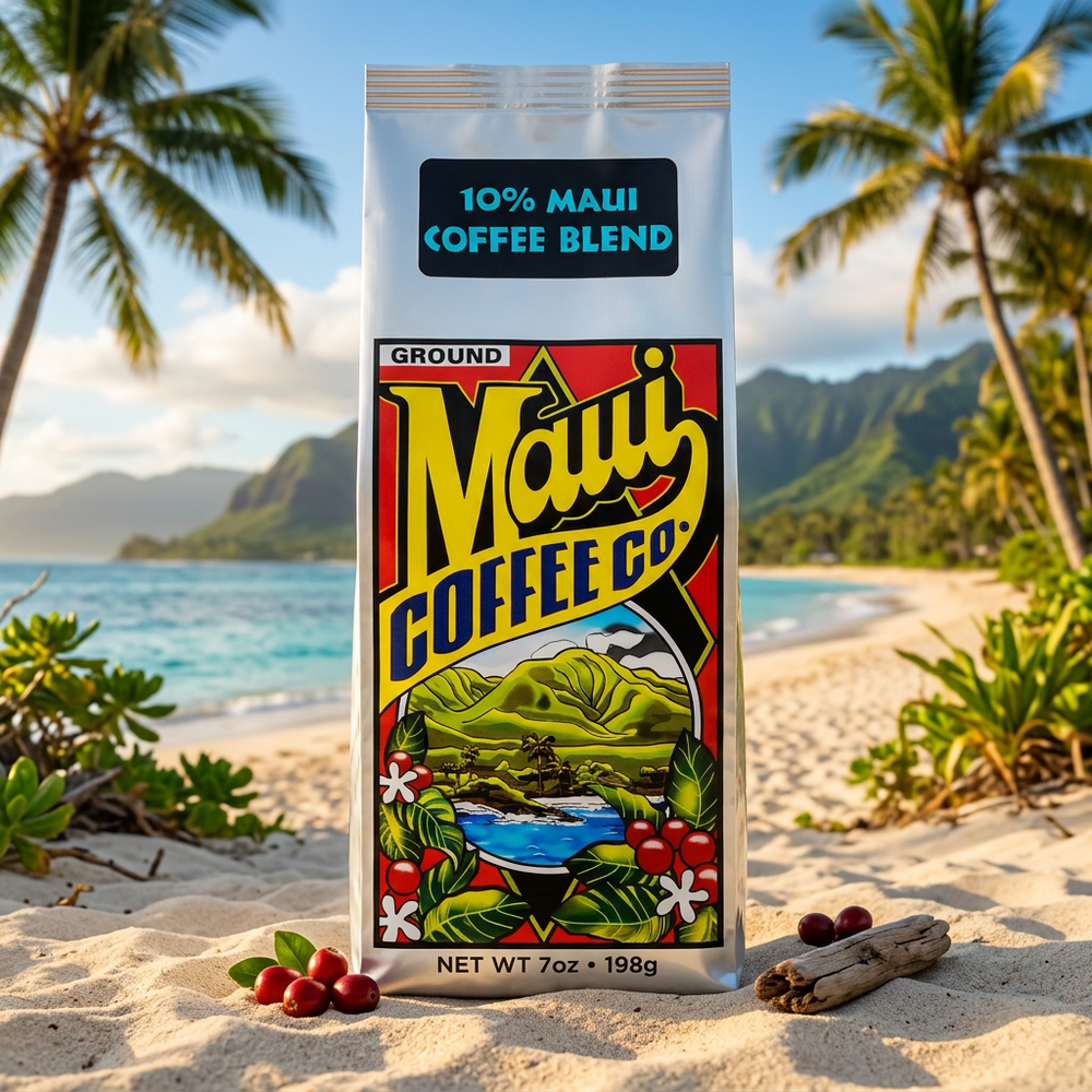 Maui Coffee Company Maui Blend Coffee, Ground Dark Roast, 7 oz